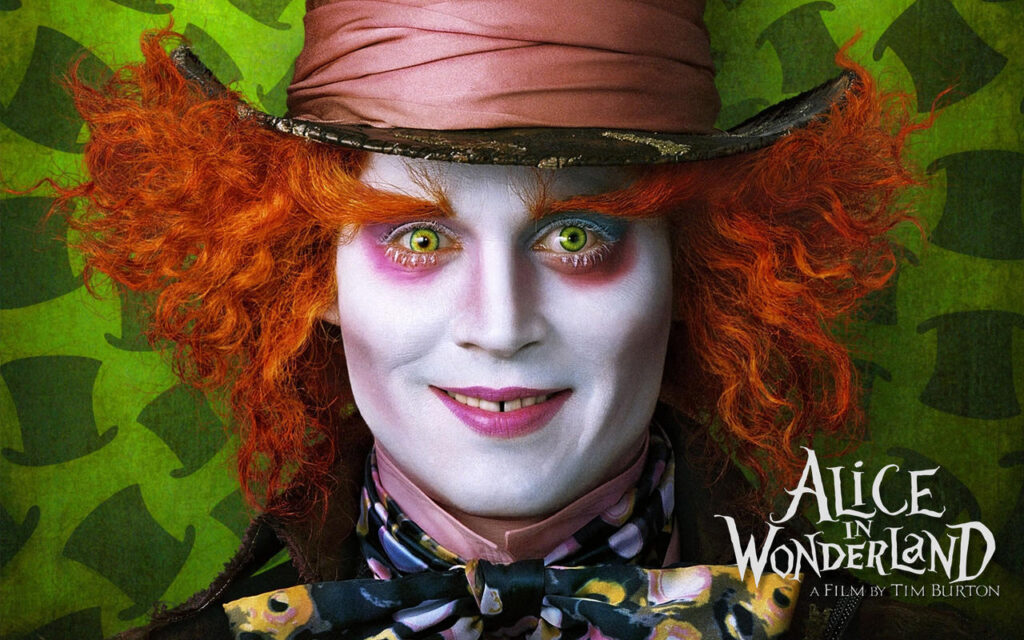 Johnny Depp as the Mad Hatter in Alice in Wonderland