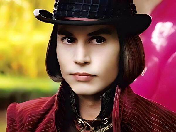 Johnny Depp playing Willy Wonka in Charlie and the Chocolate Factory