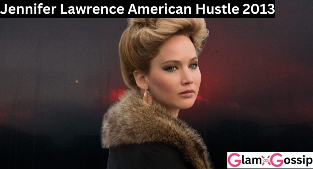 Jennifer Lawrence in a 1970s look for American Hustle