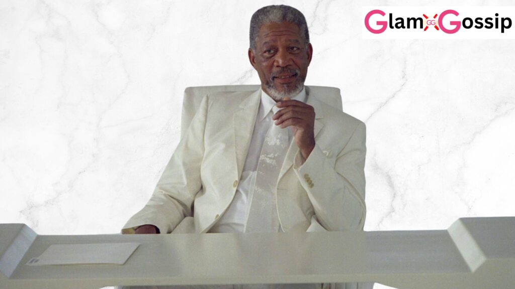 Morgan Freeman dressed in white for Bruce Almighty