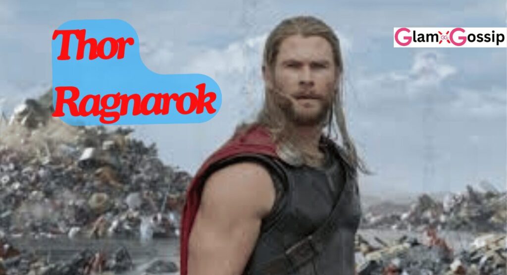 Chris Hemsworth in a colorful scene from Thor Ragnarok