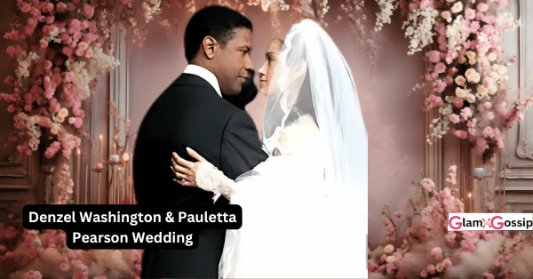Denzel Washington and Pauletta Pearson on their wedding day
