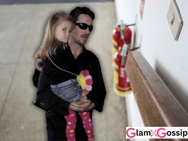 Christian Bale pictured with his daughter Emmeline