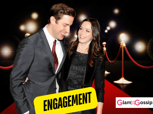 Emily Blunt and John Krasinski announcing their engagement