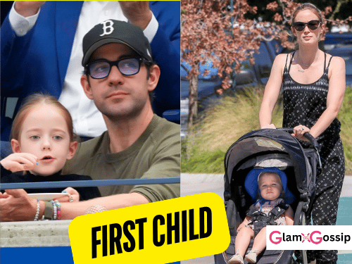 Emily Blunt and John Krasinski after welcoming their first child