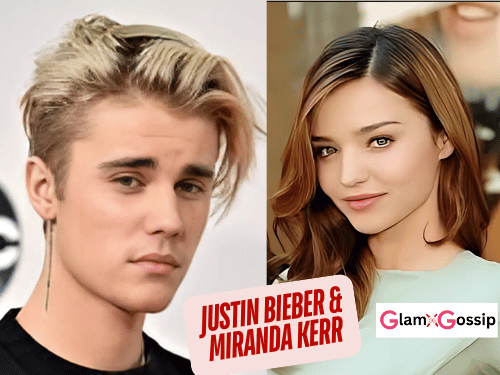 Justin Bieber pictured beside model Miranda Kerr