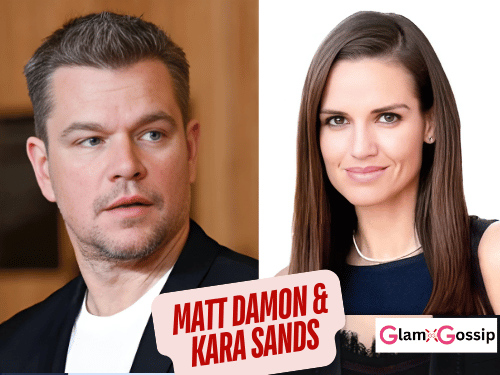 Matt Damon with Kara Sands in an early career photo