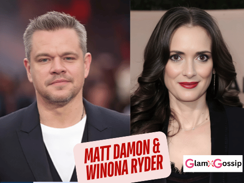 Matt Damon and Winona Ryder attending an awards show
