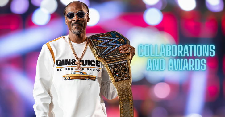 Snoop Dogg holding an award at a music ceremony